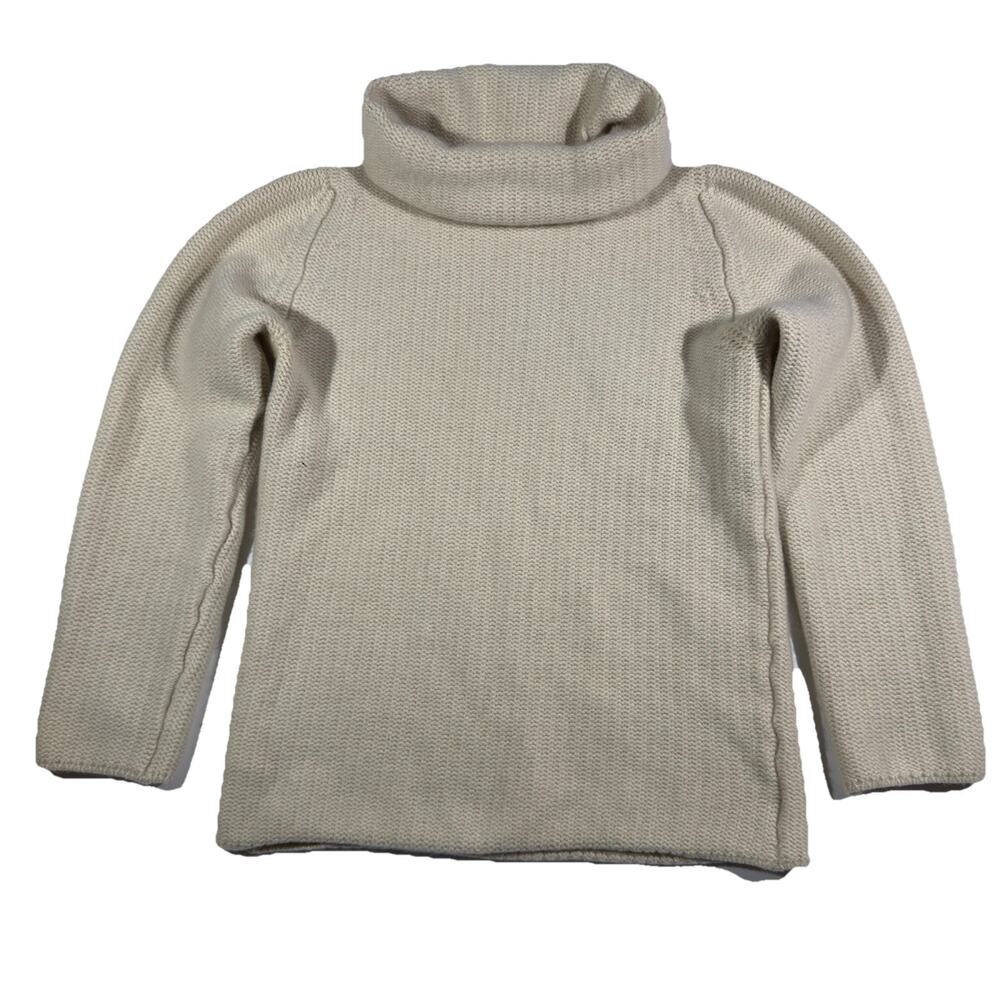 Ballantyne Cecil Gee 100% Pure Cashmere Turtleneck Sweater Cream Scotland Sz 36